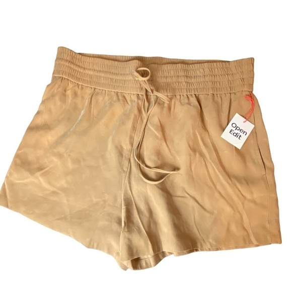 Open Edit Pants - OPEN EDIT  Tie Waist Pull-on Shorts In Tan Dale  Women's size 1X